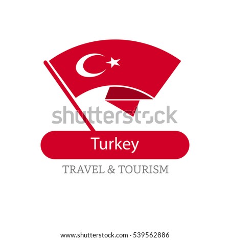 Turkey The Travel Destination logo - Vector travel company logo design - Country Flag Travel and Tourism concept t shirt graphics - vector illustration