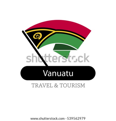 Vanuatu The Travel Destination logo - Vector travel company logo design - Country Flag Travel and Tourism concept t shirt graphics - vector illustration