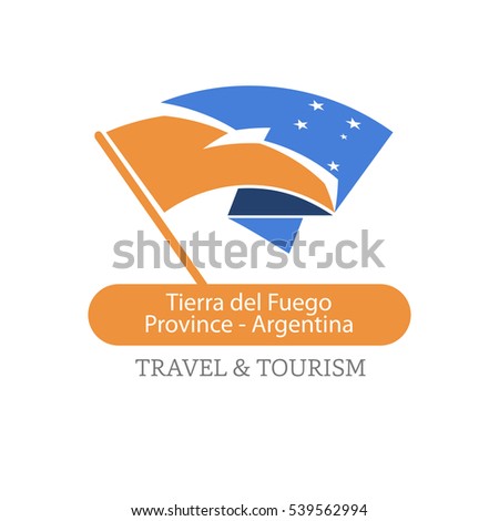 Tierra del Fuego province Argentina The Travel Destination logo - Vector travel company logo design - Country Flag Travel and Tourism concept t shirt graphics - vector illustration