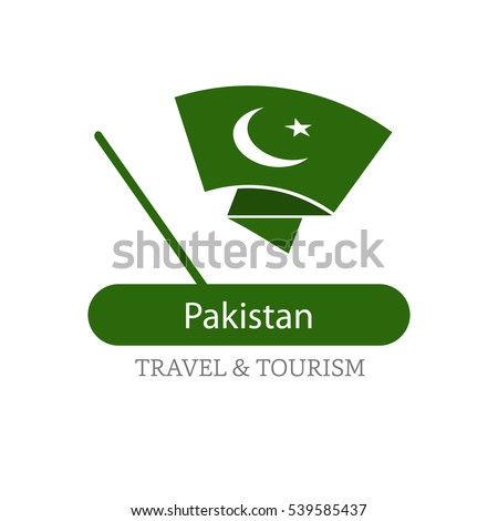 Pakistan The Travel Destination logo - Vector travel company logo design - Country Flag Travel and Tourism concept t shirt graphics - vector illustration
