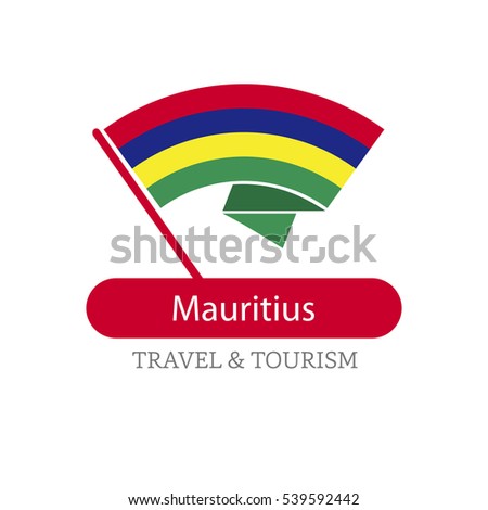 Mauritius The Travel Destination logo - Vector travel company logo design - Country Flag Travel and Tourism concept t shirt graphics - vector illustration
