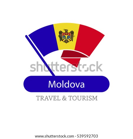 Moldova The Travel Destination logo - Vector travel company logo design - Country Flag Travel and Tourism concept t shirt graphics - vector illustration
