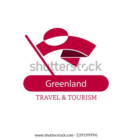 Greenland The Travel Destination logo - Vector travel company logo design - Country Flag Travel and Tourism concept t shirt graphics - vector illustration
