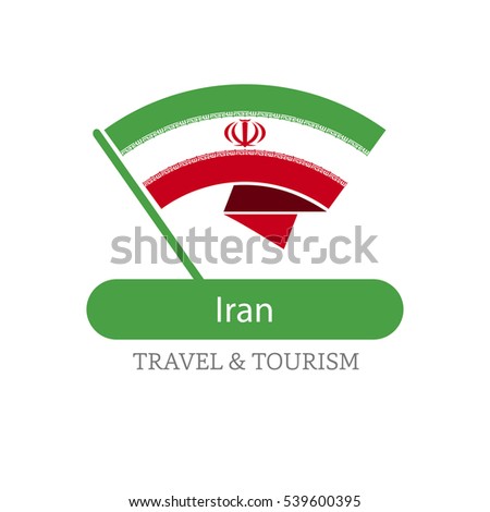 Iran The Travel Destination logo - Vector travel company logo design - Country Flag Travel and Tourism concept t shirt graphics - vector illustration
