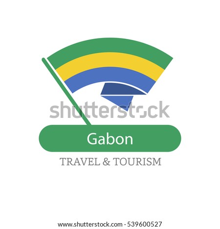 Gabon The Travel Destination logo - Vector travel company logo design - Country Flag Travel and Tourism concept t shirt graphics - vector illustration
