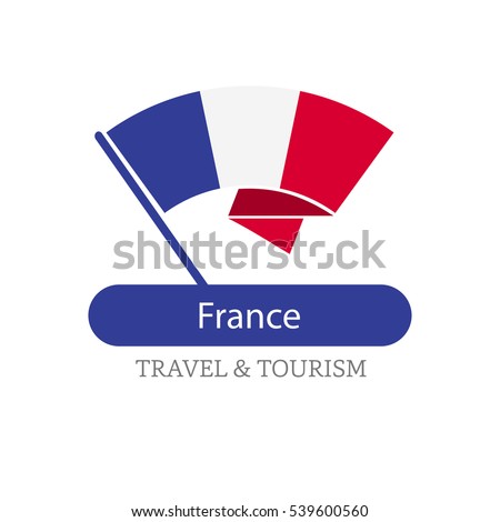 France The Travel Destination logo - Vector travel company logo design - Country Flag Travel and Tourism concept t shirt graphics - vector illustration
