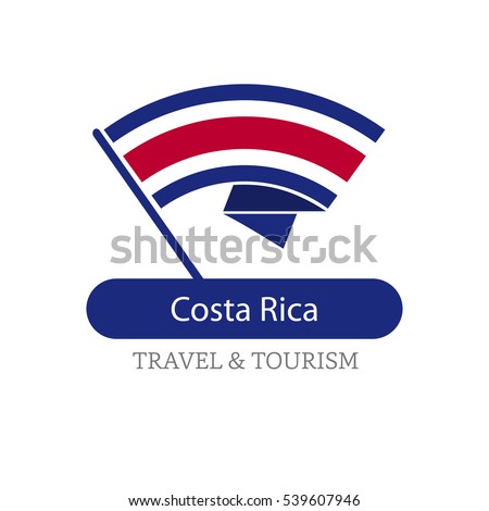 Costa Rica The Travel Destination logo - Vector travel company logo design - Country Flag Travel and Tourism concept t shirt graphics - vector illustration
