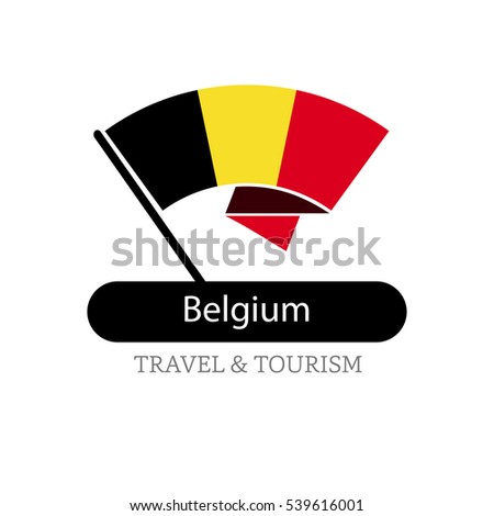 Belgium The Travel Destination logo - Vector travel company logo design - Country Flag Travel and Tourism concept t shirt graphics - vector illustration