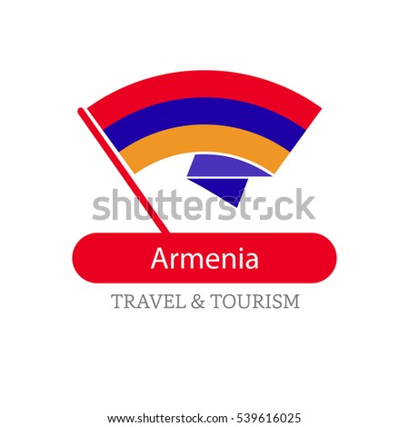 Armenia The Travel Destination logo - Vector travel company logo design - Country Flag Travel and Tourism concept t shirt graphics - vector illustration