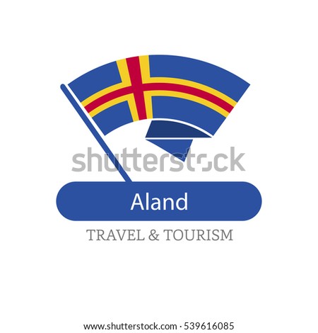 Aland The Travel Destination logo - Vector travel company logo design - Country Flag Travel and Tourism concept t shirt graphics - vector illustration