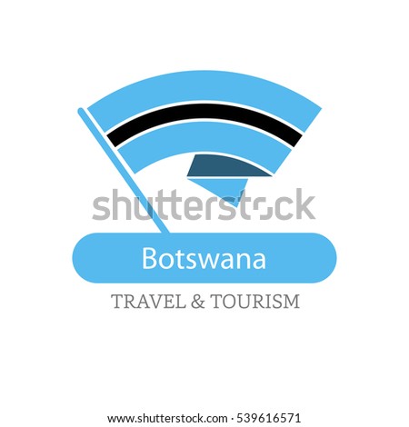 Botswana The Travel Destination logo - Vector travel company logo design - Country Flag Travel and Tourism concept t shirt graphics - vector illustration