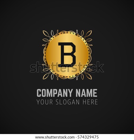 Creative Gold Plate B Alphabet Business company logo template Stock fotó © 