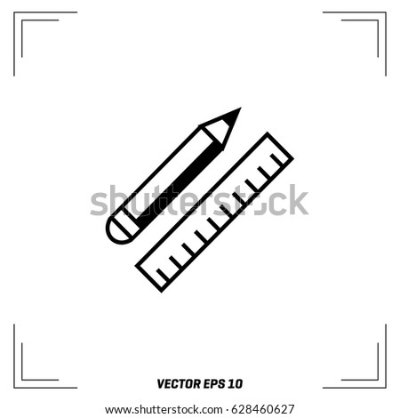 Pencil and ruler icon