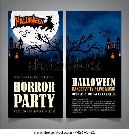 Halloween two sides poster or flyer.