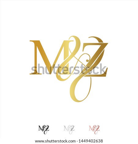 M & Z / MZ logo initial vector mark. Rose gold. gold. silver color. Stock fotó © 
