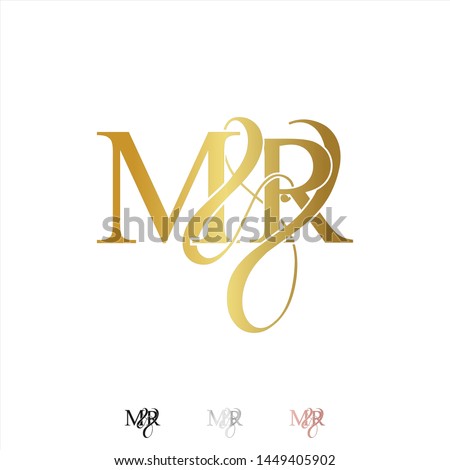 M & R / MR logo initial vector mark. Rose gold. gold. silver color. Imagine de stoc © 