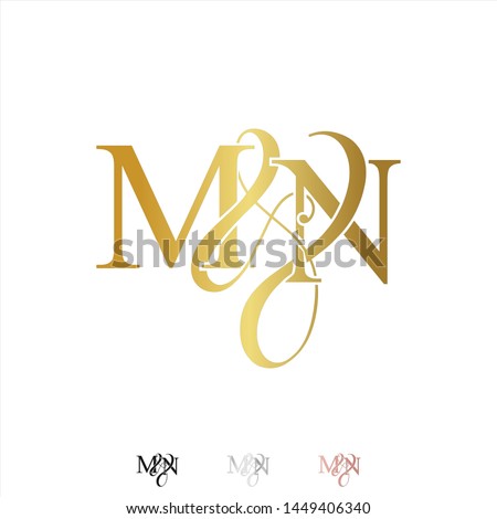 M & N / MN logo initial vector mark. Rose gold. gold. silver color. Imagine de stoc © 