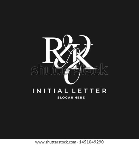 R & K / RK logo initial vector mark. Initial letter R and K RK logo luxury vector logo template. Stok fotoğraf © 
