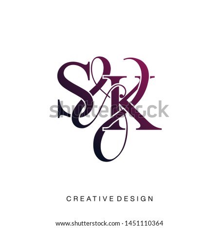 S & K / SK logo initial vector mark. Initial letter S and K SK logo luxury vector logo template. Stock fotó © 