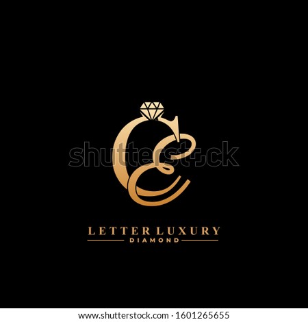 Initial Letter Luxury CE with diamond. Diamond Icon in Flat Style Logo. Stok fotoğraf © 