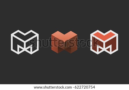 Hexagon logo design. Creative emblem template. Studio logotype