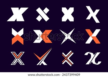 collection of initial letter X logo design template