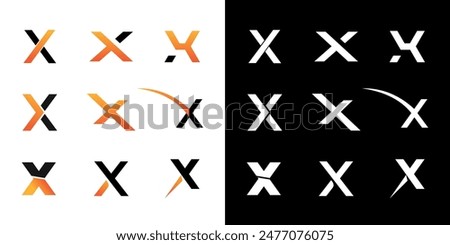 Set of letter X logo vector. Modern creative inspiration letter X logo collection