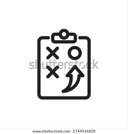 Strategy board. Flat line vector icon for mobile application, button and website design. Illustration isolated on white background. EPS 10 design, logo, app, infographic, 