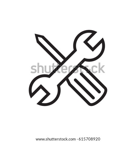 Repair service line flat vector icon for mobile application, button and website design. Illustration isolated on white background. EPS 10 design, logo, app, infographic.