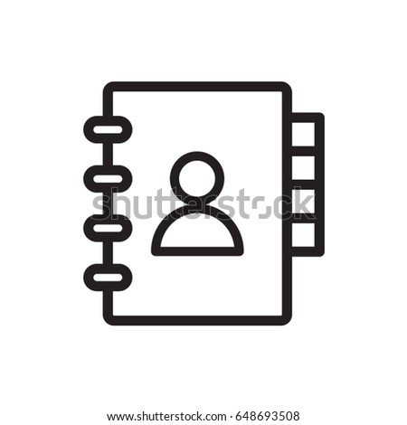 Address Book, Contact List line flat vector icon for mobile application, button and website design. Illustration isolated on white background. EPS 10 design, logo, app, infographic.