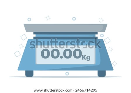 concept of electronic scales, measuring the weight of goods, scales for weighing products, electronic scales for kitchen product scales isolated on a white background.