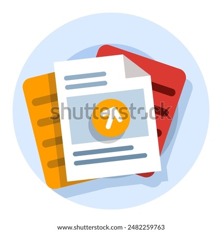 concept of Uploading office files in flat style. Uploading office document icon. File upload tasks for business and presentations, Documents from computer folders, business archives. Job files.