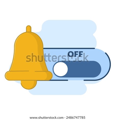 concept of turning off notification messages. do not disturb mode, silent profile on the device. Zero notification, modern graphic element for landing page, ui, etc. flat design vector illustration.