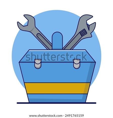 Plumber Icon. Plumber repairs pipe burst. Vector illustration for plumbing, household problems, help, accident concept, plumber repairs pipes with tools. Perfect for App Icons, Banners, etc.