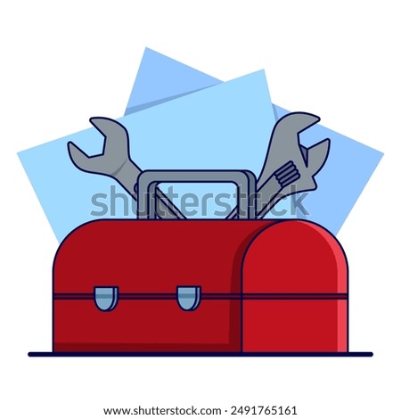 Plumber Icon. Plumber repairs pipe burst. Vector illustration for plumbing, household problems, help, accident concept, plumber repairs pipes with tools. Perfect for App Icons, Banners, etc.