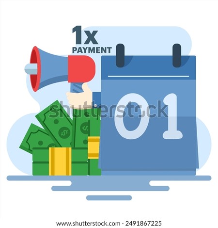 one time payment concept. Subscription Business Model with One Time Payment. App Membership Services Available on a Monthly Subscription Basis. modern graphic elements for ui, infographics, icons.