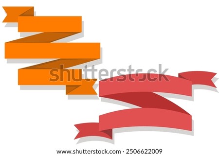 Set of Ribbons, Banners, Badges, ribbons for product labels and logos. Set of vector flat ribbon templates for label and logo design. Colorful Labels - Design Elements on background.