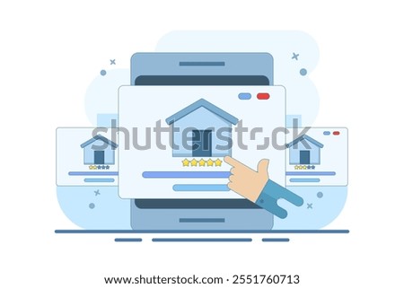 concept of choosing a new home based on budget, income, or lifestyle. think wisely, choose different house variants, Home affordability calculation. Flat vector illustration on background.