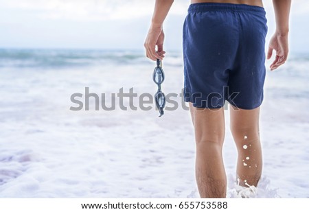 Similar – Image, Stock Photo Go for a swim! Boy (child)