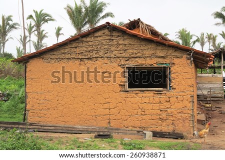 poor house made with clay in brazil