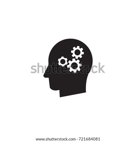 Man head mind thinking vector icon