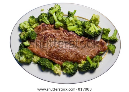 Steak and Broccoli, ready to eat