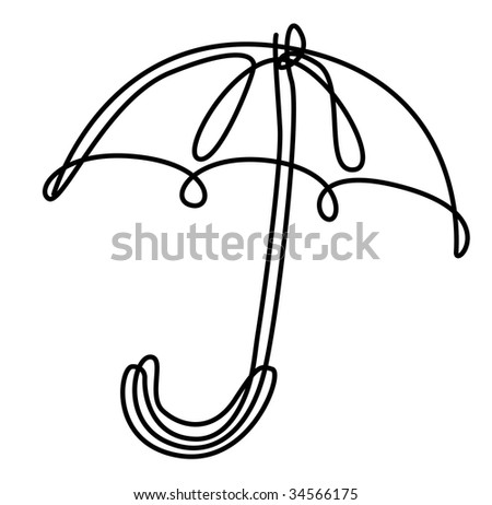 Draw Illustration Of Umbrella From Solid Line - 34566175 : Shutterstock