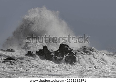 Image, Stock Photo raging sea with foam formation in the Atlantic Ocean