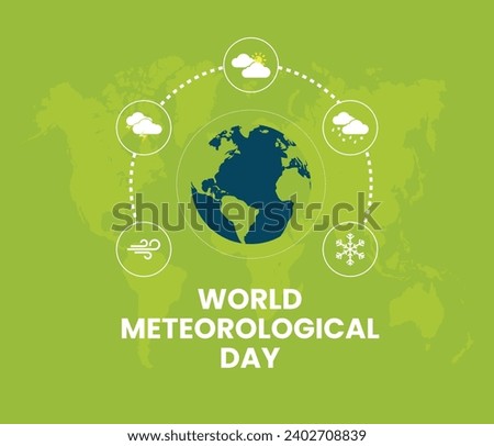 World Meteorological Day, banner, poster, social media post, vector illustration, World Weather Day, awareness, 23rd March, observance, international, typography, web banner, brochure, flyer