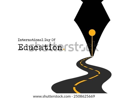 Success through knowledge, International day of Education, Educational success concept vector illustration for corporate, school, and library. Creative poster, banner, backdrop.