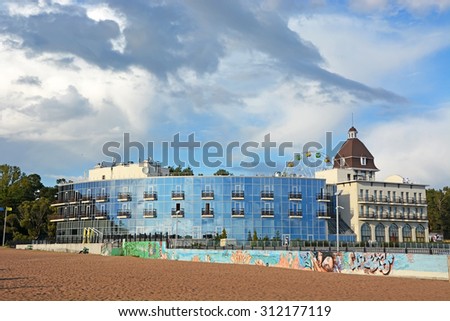 ZELENOGORSK, RUSSIA- AUGUST 16: Yacht club building at the Zelenogorsk on August 16, 2015. Zelenogorsk is one of the most popular resorts near Saint-Petersburg