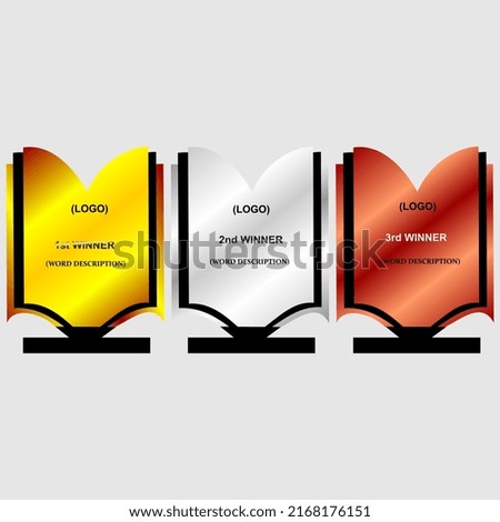 three variants of trophies vector and illustration.