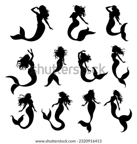 Mermaid Silhouette Clipart | Free download on ClipArtMag