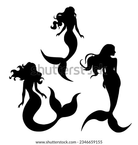 Mermaid Silhouette Clipart | Free download on ClipArtMag